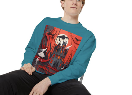 Halloween Night Scene Unisex Garment-Dyed Sweatshirt