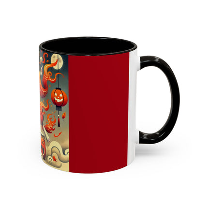 Jack-O’-Lantern Drums & The Kabuki Rabbit Colorful Mugs (11oz, 15oz)