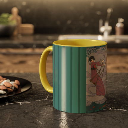 La balançoire by Georges Lepape Colorful Mugs (11oz, 15oz)
