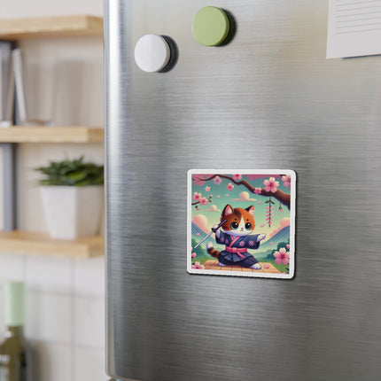 Samurai Kitten Die-Cut Magnets (5 Sizes)