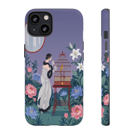 🌸🐦 The Lady Of The Garden Birdcage Phone Case – Art Deco Floral Elegance
