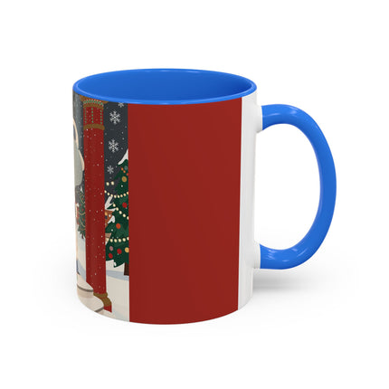 ❄️✨ The Winter Couture Promenade Colorful Mug – Art Deco Holiday Elegance