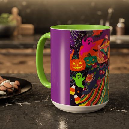 🌈👻 The Rainbow Ghost Masquerade Colorful Mug – Colorful Halloween Charm