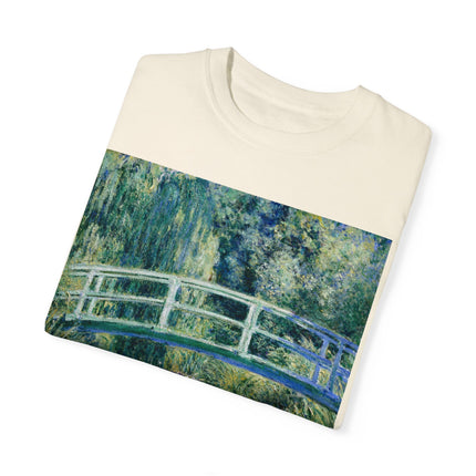 Water Lilies and Japanese Bridge by Claude Monet Unisex Garment-Dyed T-shirt