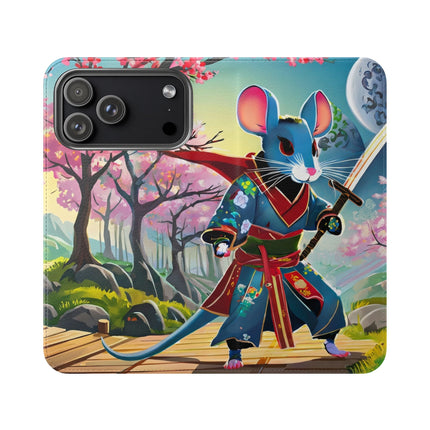 🐀⚔️ Cyber Samurai Rat Flip Case – Neon Discipline & Futuristic Skill