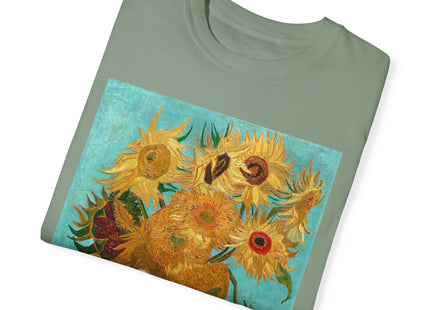 Vase with Twelve Sunflowers by Vincent van Gogh Unisex Garment-Dyed T-shirt