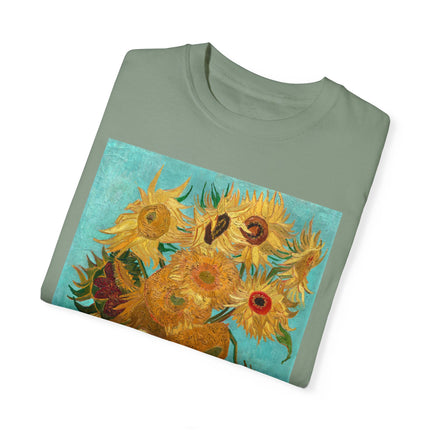 Vase with Twelve Sunflowers by Vincent van Gogh Unisex Garment-Dyed T-shirt