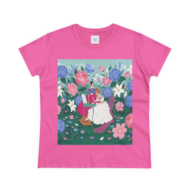 💎🌸 The Lady Of The Jeweled Garden Cotton Tee – Art Deco Floral Elegance