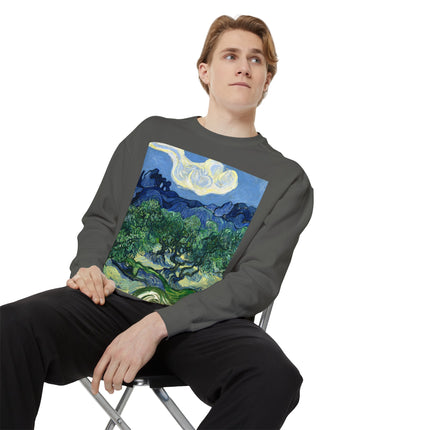 Olive Trees by Vincent Van Gogh Garment-Dyed Sweatshirt