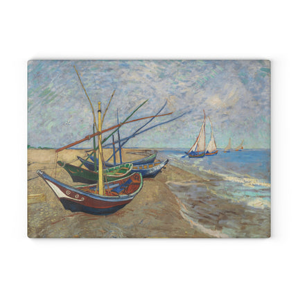 Fishing Boats by Vincent Van Gogh Glass Cutting Board
