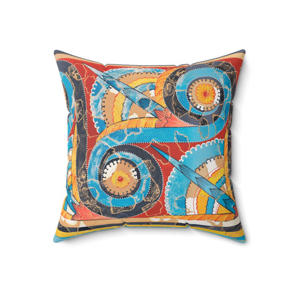 Reproduction of S-Spiral Frieze by Emile Gilliéron Spun Polyester Square Pillow