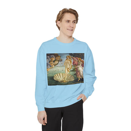 Birth of Venus by Sandro Botticelli Unisex Garment-Dyed Sweatshirt