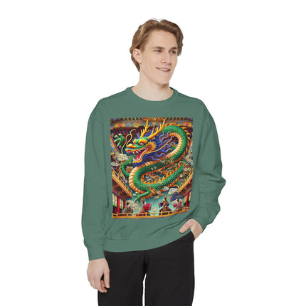 Tibetan Dragon Over Kabuki Duel Sweatshirt