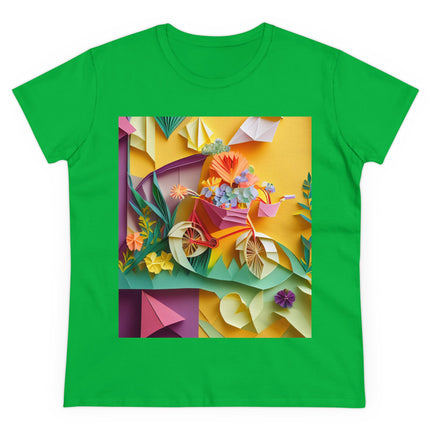 Origami Bicycle Women's Midweight Cotton Tee