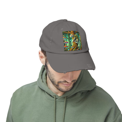 Silent Stripes Unisex Distressed Cap