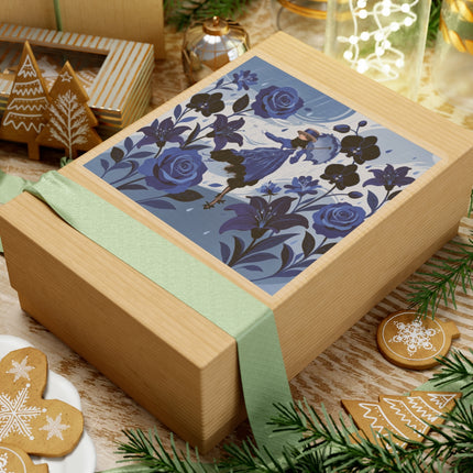 ☔💙 The Blue Rain Promenade Kiss-Cut Stickers – Art Deco Floral Fashion
