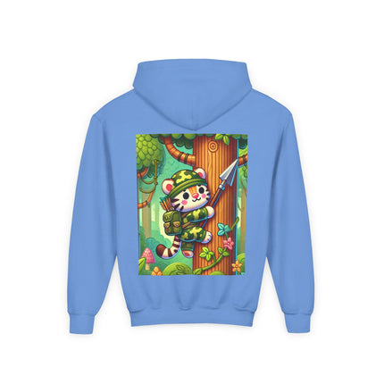 Stealthy Stripes Youth Hooded Sweatshirt – Adventure, Courage & Jungle Spirit