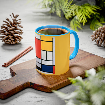 Composition with Red, Yellow, Blue, and Black by Piet Mondrian Colorful Mugs (11oz, 15oz)