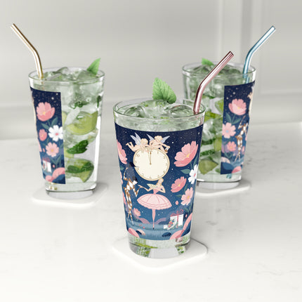 🕛🌸 Midnight Waltz Before Christmas Pint Glass – Art Deco Holiday Fantasy