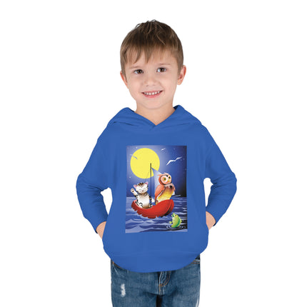 Embarking on a Moonlit Journey Toddler Pullover Fleece Hoodie