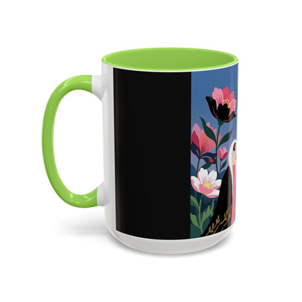 🌹🎄 The Lady Of The Candlelit Rose Tree Colorful Mug – Art Deco Christmas Garden
