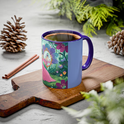 The Lady Of The Enchanted Mirror Colorful Mugs – Art Deco Botanical Elegance
