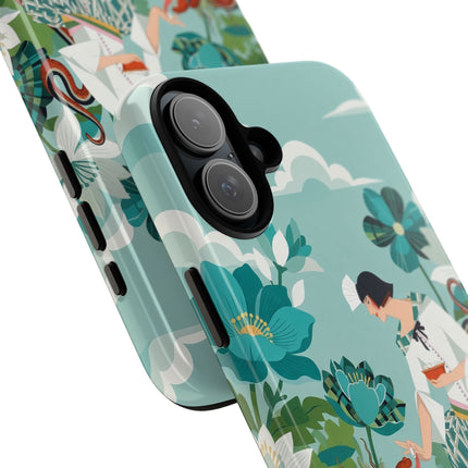 🐉🌿 The Dragon Keeper Phone Case – Art Deco Floral Fantasy