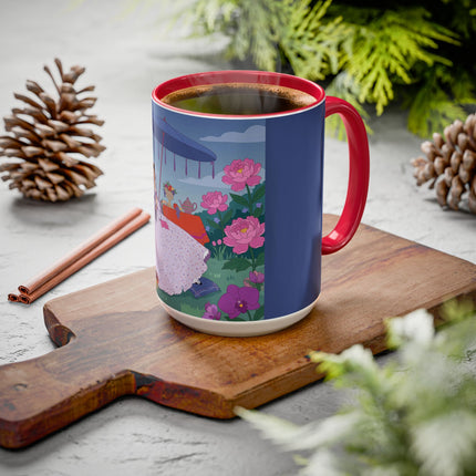 The Lady Of The Garden Tea Party Colorful Mugs – Art Deco Floral Elegance