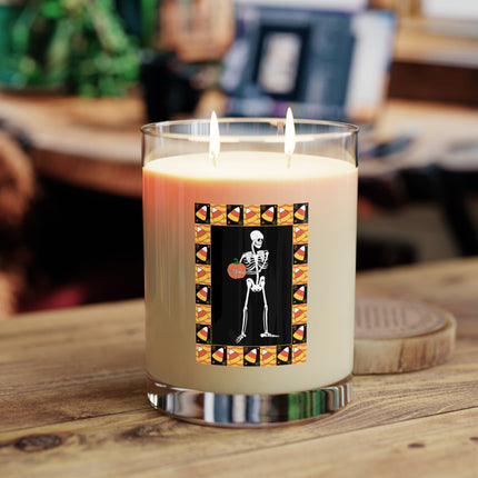 Candy Corn Skeleton Scented Candle - Full Glass, 11oz