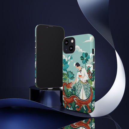 🐉🌿 The Dragon Keeper Phone Case – Art Deco Floral Fantasy