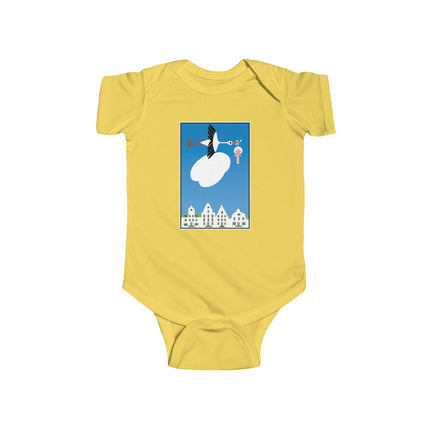 Benevolent Wings Baby Bodysuit – Vintage Stork Delivery Design