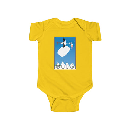 Benevolent Wings Baby Bodysuit – Vintage Stork Delivery Design