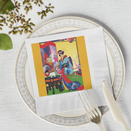 A Timeless Journey by Umberto Brunelleschi White Coined Napkins