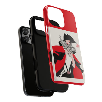 Crimson Masquerade Phone Case – Dramatic Grace & Bold Elegance