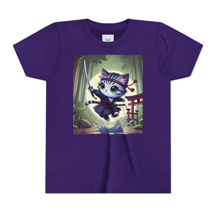 Moonlit Samurai Kitty Youth Short Sleeve Tee