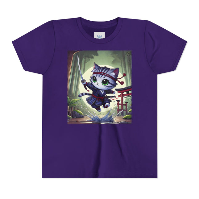Moonlit Samurai Kitty Youth Short Sleeve Tee
