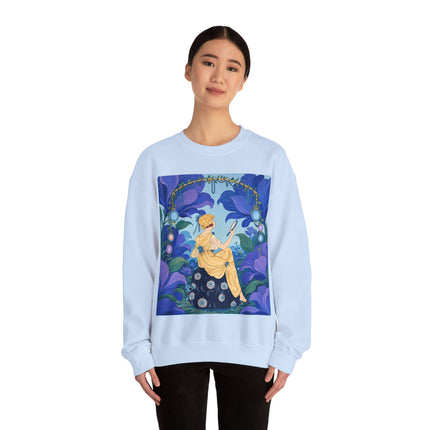 🪞🌺 The Enchanted Garden Mirror Crewneck Sweatshirt – Art Deco Fashion Whimsy