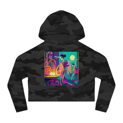 Dance of the Skeleton Ballerinas Women’s Cropped Hooded Sweatshirt