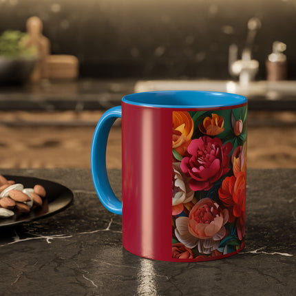 Peonies in Full Bloom Colorful Mugs (11oz, 15oz)