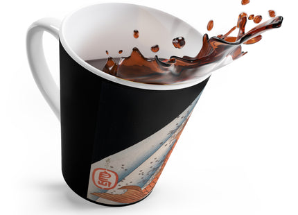 Carp Swimming up a Waterfall by Yashima Gakutei Latte Mug