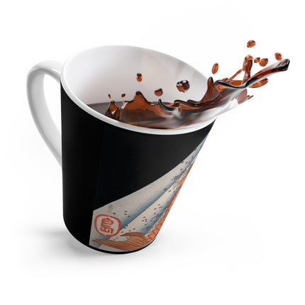 Carp Swimming up a Waterfall by Yashima Gakutei Latte Mug