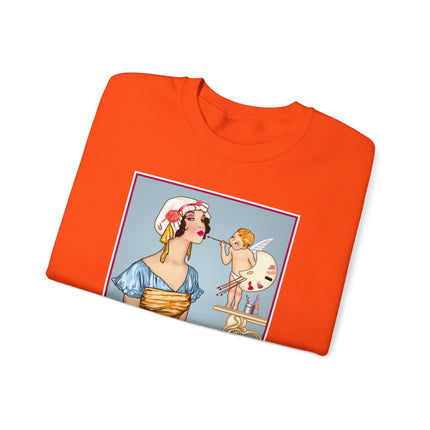 The Enchanting Painter: A Fairy's Artistic Touch Heavy Blend™ Crewneck Sweatshirt
