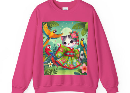 Parrot Dance of the Geisha Kitten Heavy Blend™ Crewneck Sweatshirt