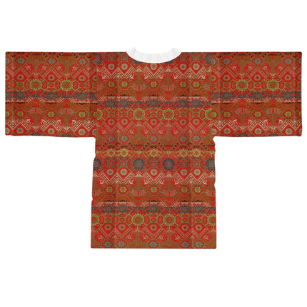 Japanese Fan Pattern by G.A. Audsley Long Sleeve Kimono Robe (AOP)