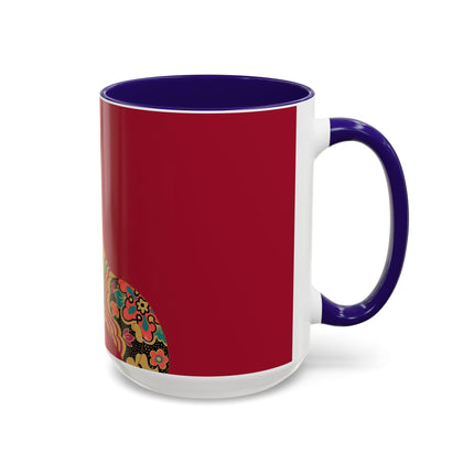Butterfly Empress of the Crimson Pavilion Colorful Mug (11oz, 15oz) – Art Deco Beauty, Butterfly Elegance & Ornamental Style