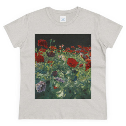 Poppies (A Study of Poppies for Carnation, Lily, Lily, Rose) by John Singer Sargent Women's Midweight Cotton Tee