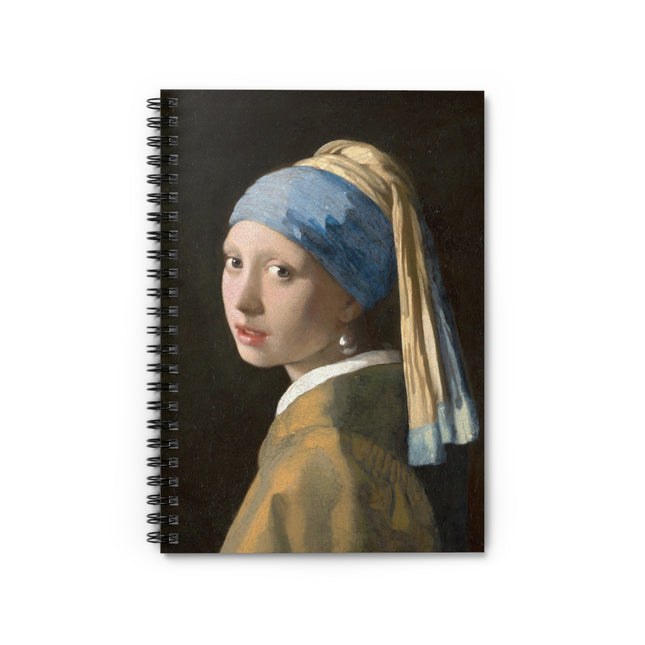 Girl with a Pearl Earring by Johannes Vermeer Spiral Notebook - Ruled Line