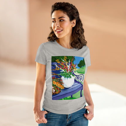 Blooming Harmony Women's Midweight Cotton Tee