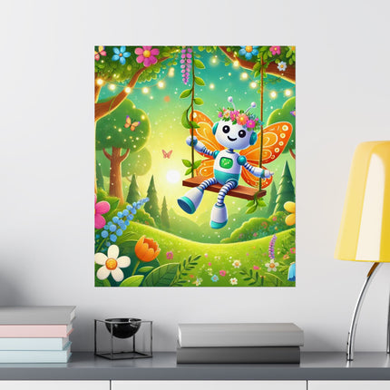 🤖🧚 Robot Fairy Matte Vertical Poster – Whimsical Technology & Enchanted Imagination