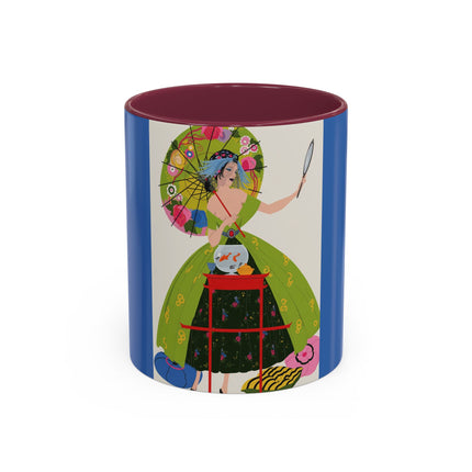 Lady with the Golden Fish Colorful Mugs – Whimsical Fashion & Playful Fantasy